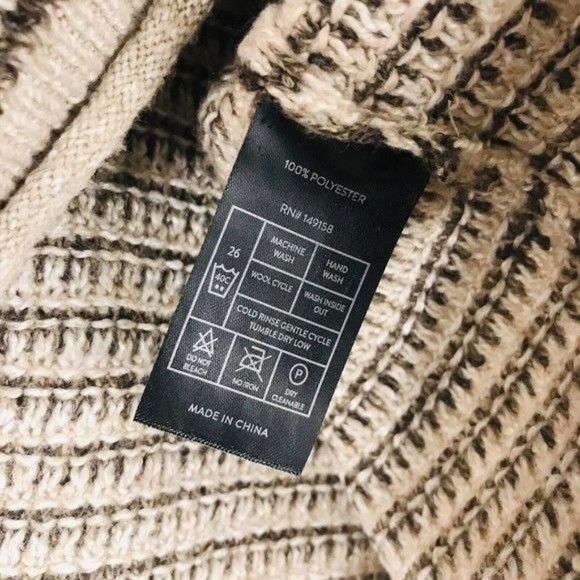 DAY & AGE Contrasting Knit Pullover Sweater In Sand Size Medium - Picture 6 of 9